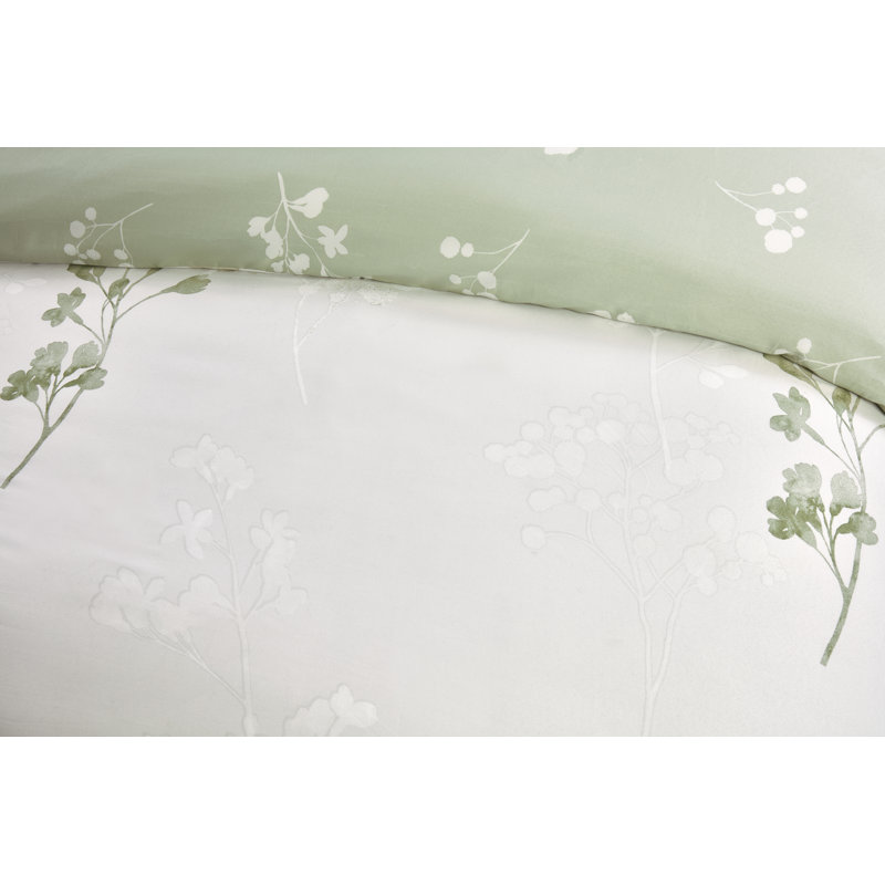 Mcclain Microfiber Floral Duvet Cover with Pillowcases Included, Double Duvet Cover + 2 Standard Pillowcases