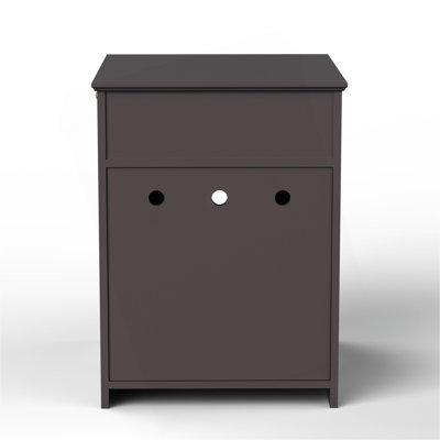 Enceinte en bois pour litière pour chat avec tiroir, table d'appoint, cage intérieure pour animal, table de chevet pour chat (brun)