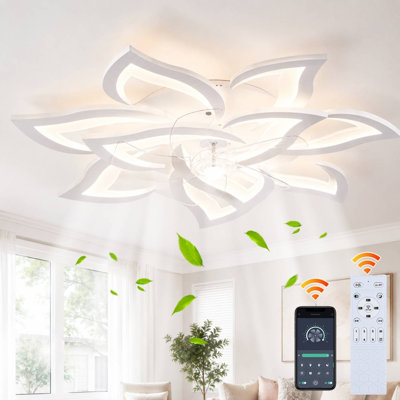 32" 5-Blade Reversible Dimmable LED Ceiling Fan With Remote Control And APP