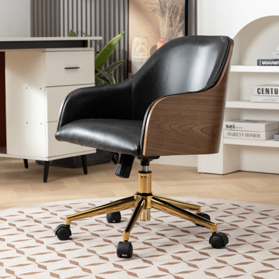 Genuine Leather Upholstered Office Chair by East Urban Home