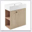 Meuble-lavabo flottant moderne de 21,6 pouces avec lavabo en céramique et rangement à droite, peu encombrant et élégant pour les petites salles de bain