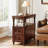 Solid Wood 2-Drawers End Table Side Table For Living Room