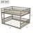 Queen over Queen Bunk Bed with Ladder & Guardrails – Space-Saving Pine Wood Bunk for Kids & Teens, Gray-386876151