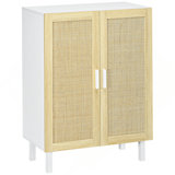 Natural Rattan Doors Sideboard Buffet Cabinet