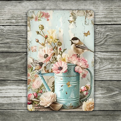 Panneau mural rétro en aluminium 12 po x 8 po, plaque murale rustique, plaque décorative résistante aux intempéries