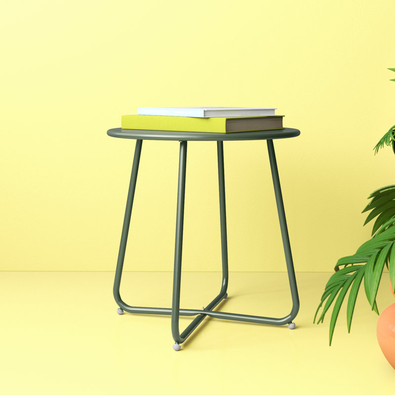 Table d'appoint en métal Adelynn, Vert