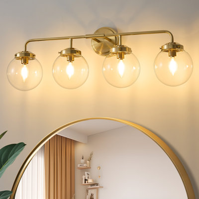 Luminaires de salle de bain pour salle de bain avec abat-jour transparent à intensité variable