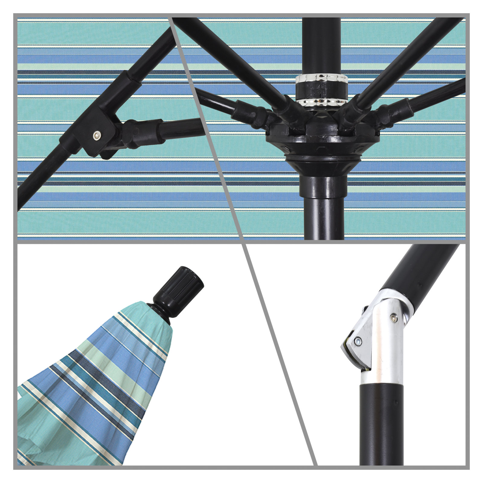 Brent 132'' Sunbrella® Outdoor Umbrella, Dolce Oasis Stripe Sunbrella®