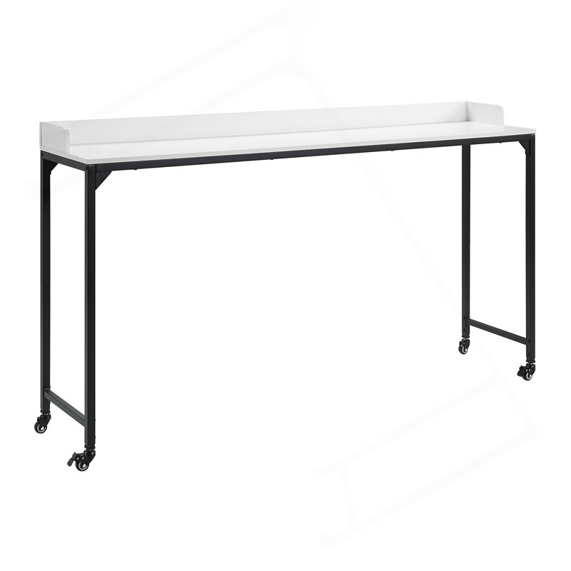 Multipurpose Over The Bed Desk With Adjustable Height, Metal Legs With Casters, Overbed Table 1Pc, Laptop Table For Bed, Breakfast Table