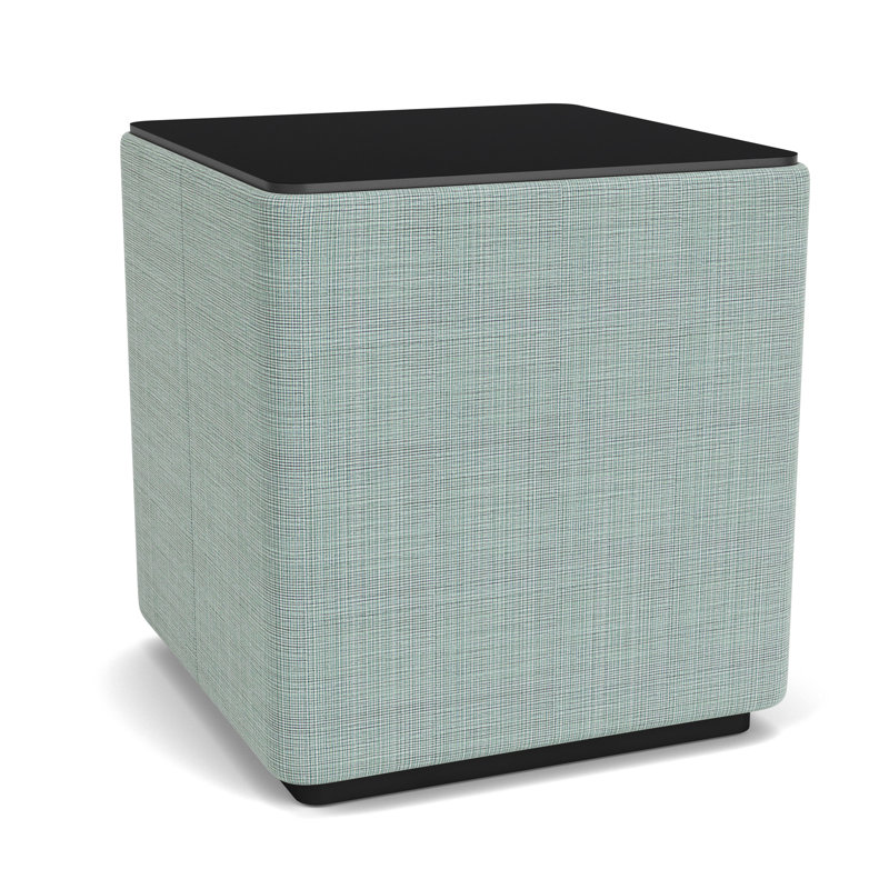 Darsey Lounge End Table With Laminate Top, 20", Midnight Black, Black;Chambray Seafoam