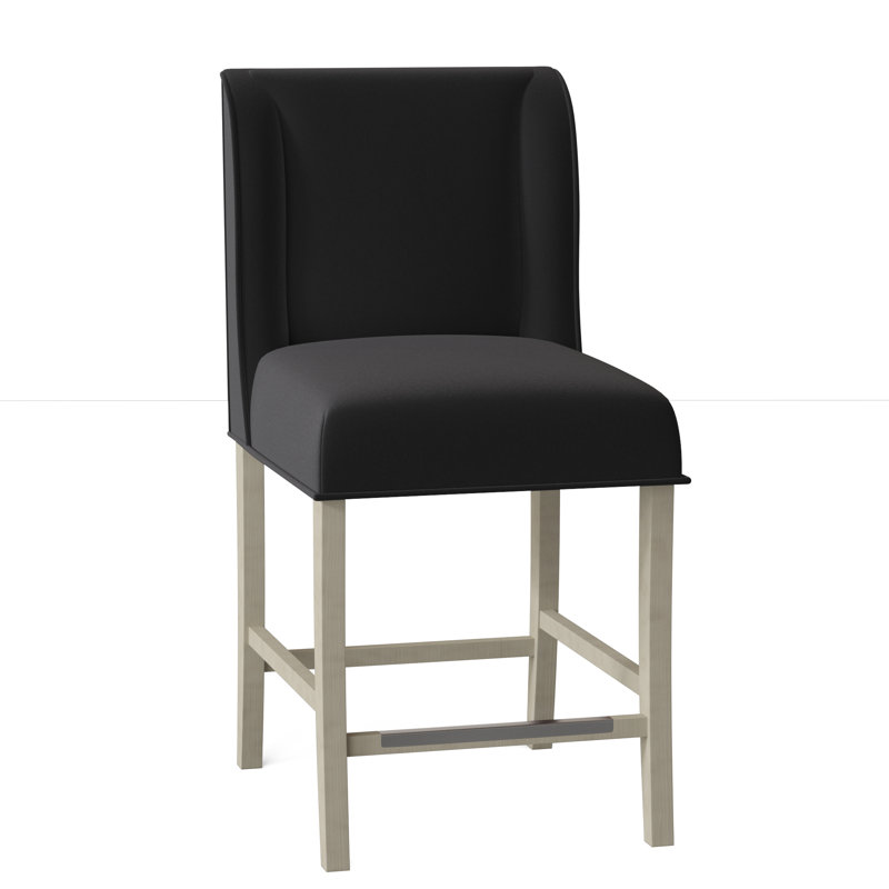 Dora Upholstered Stool with Solid Wood Frame, Espresso, Alabaster (3157 73), Counter Stool (26.5" Seat Height)