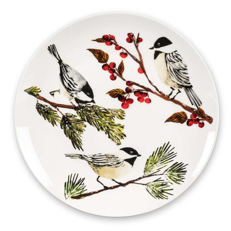 Set Of 4 Chickadees On Branches Plate