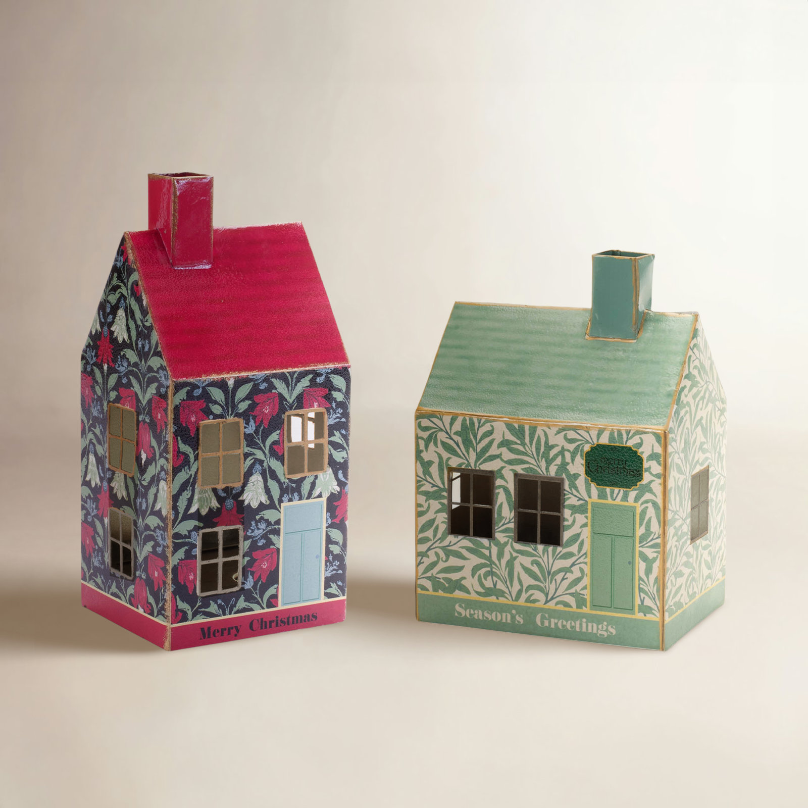 LED Metal Holiday House (Set of 2)
