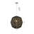 1-Light Chrome Pendant With A Black Weaved Rope Shade
