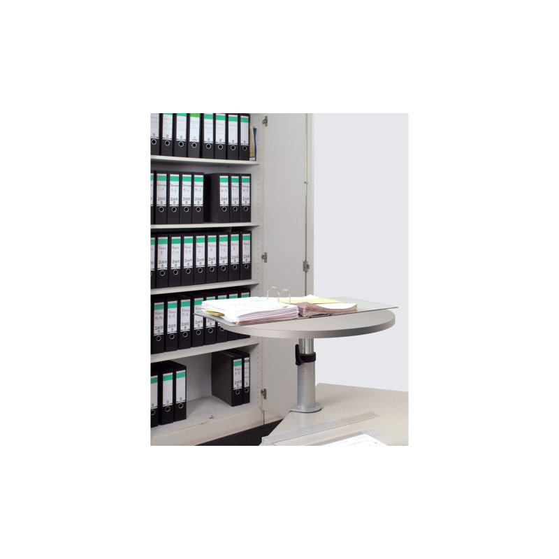 Clamp-On-Desk Shelf, Grey/Brown/Blue