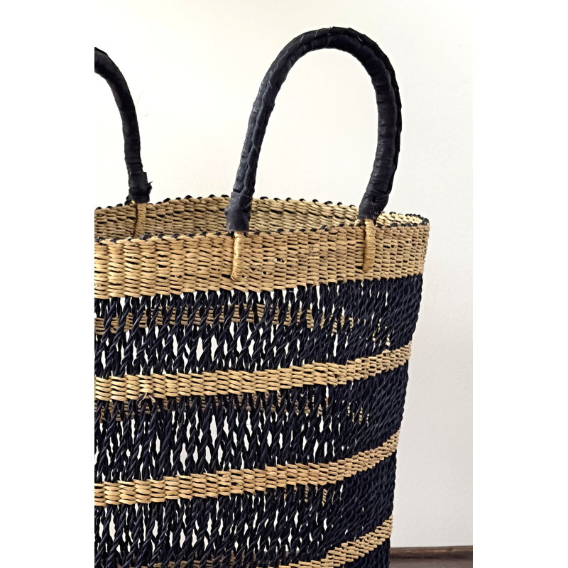String Basket Tote, Black