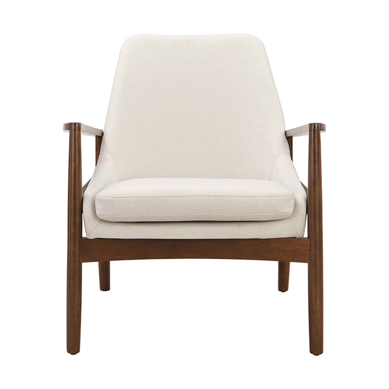 U-Can Sherpa Fabric Upholstered ArmChair  with Solid Wood Frame