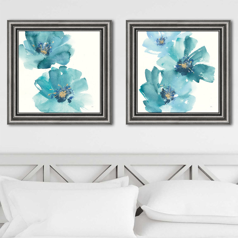 Cosmos bleu sarcelle - ensemble de 2 cadres photo