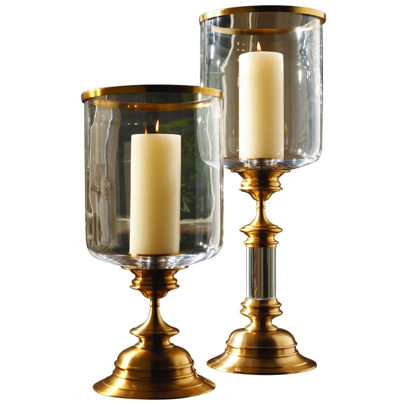 Estate Hurricane, 23.25" H x 11.25" W x 11.25" D , Antique Brass
