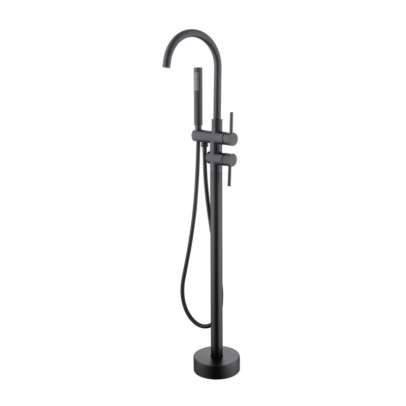 Floor Tub Spout with Diverter, Matte Black