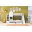 Lit superposé simple au-dessus d'un lit simple avec 2 tiroirs, 3 tablettes et glissière - blanc-494600803-494600813