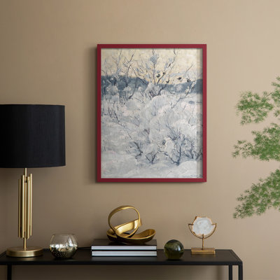 Imprimé floral rétro CCLXVI, reproduction encadrée - bois massif