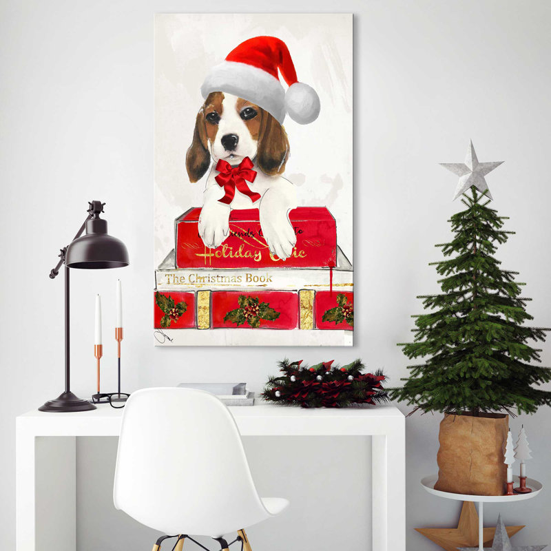 Livres de Noël (vertical) par By Jodi - impression, Toile tendue, H 30 po x l 18 po x P 1 po