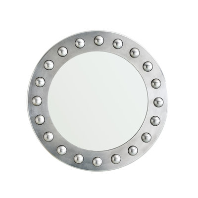 Embedded Sphere Round Beveled Wall Mirror