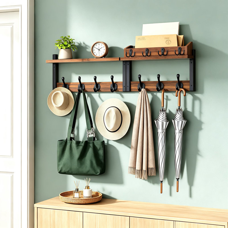Portemanteaux mural en bois