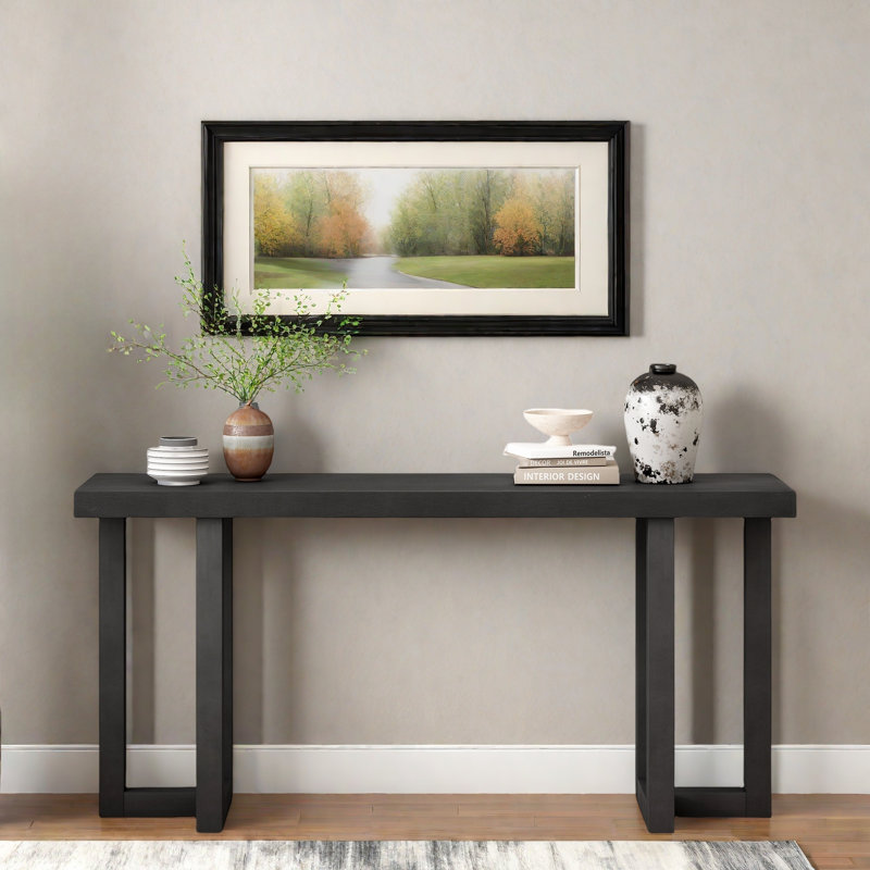 Console de conception géométrique avec pieds en pin massif, convient au vestibule, au couloir, au salon, à la chambre à coucher