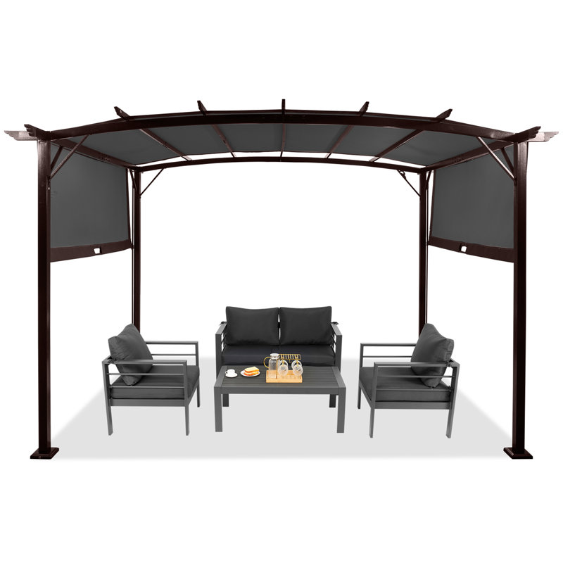 12 pi. L 9 pi. D Pergola en acier avec auvent
