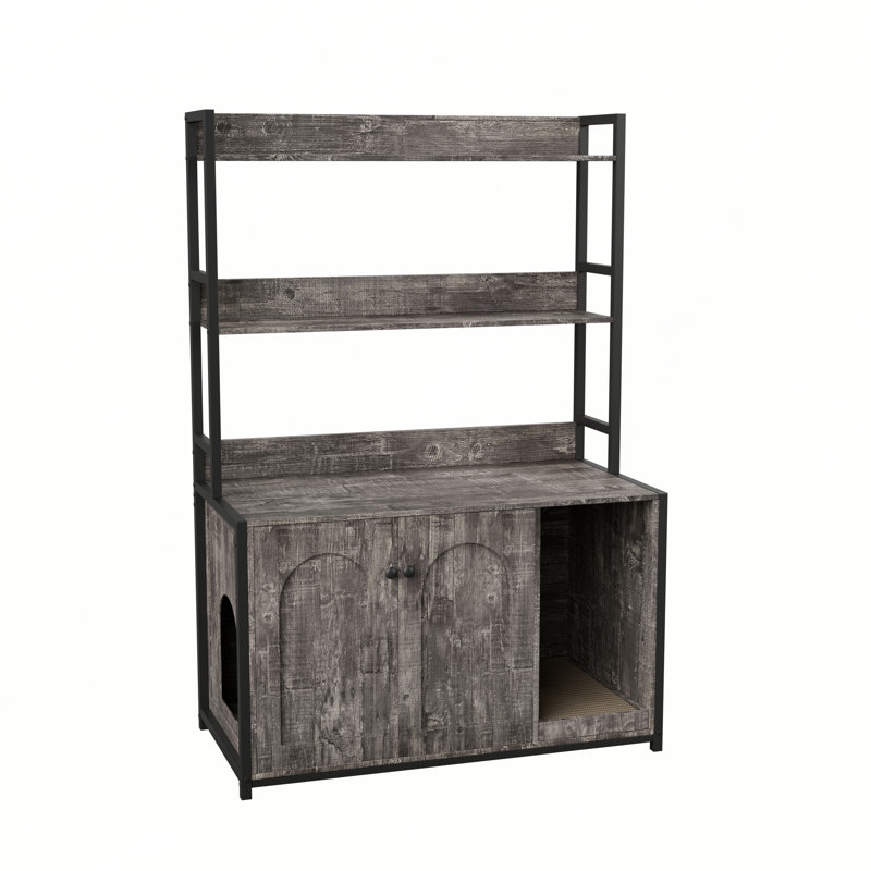 Large Cat Litter Box Enclosure With Shelf Storage
