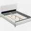 Lit rembourré Elegant Boucle, centre de chambre luxueux et confortable, grand lit, blanc
