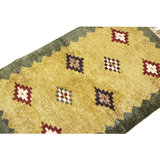 Hand Knotted Cotton Area Rug in Gold And Green