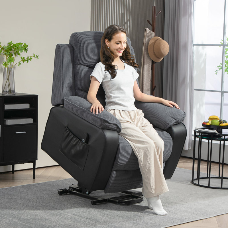 Reyhaneh 96cm Wide Lift Assist Standard Recliner, Grey