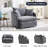 46" Chenille Upholstered Oversized Swivel Armchair With Ottoman-604522993