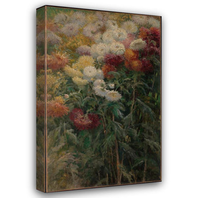 «Chrysanthemums in the Garden at Petit-Gennevilliers» par Gustave Caillebotte, reproduction d'art sur toile tendue avec châssis