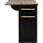 Rolling Kitchen Island With 2 Sliding Barn Doors And Power, 53.7" Drop Leaf, Spice Rack, Wheels For Home Kitchen, Black Finish Cart Doors, Power Outlet, Dark-1874495322