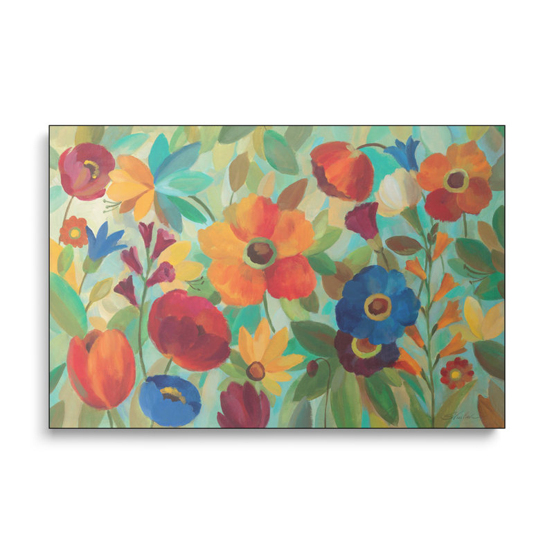 Reproduction d'art sur toile en métal, "Summer floral V" par Silvia Vassileva