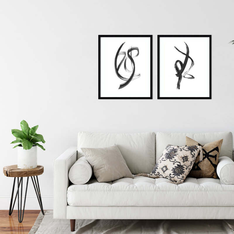 "Brush Stroke No. 1 & 2" par Danushka Abeygoda, reproduction d'art encadrée