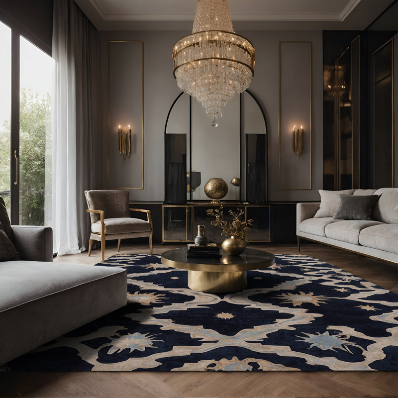 Tapis gris soyeux et moelleux, Rectangle 5 pi x 7 pi