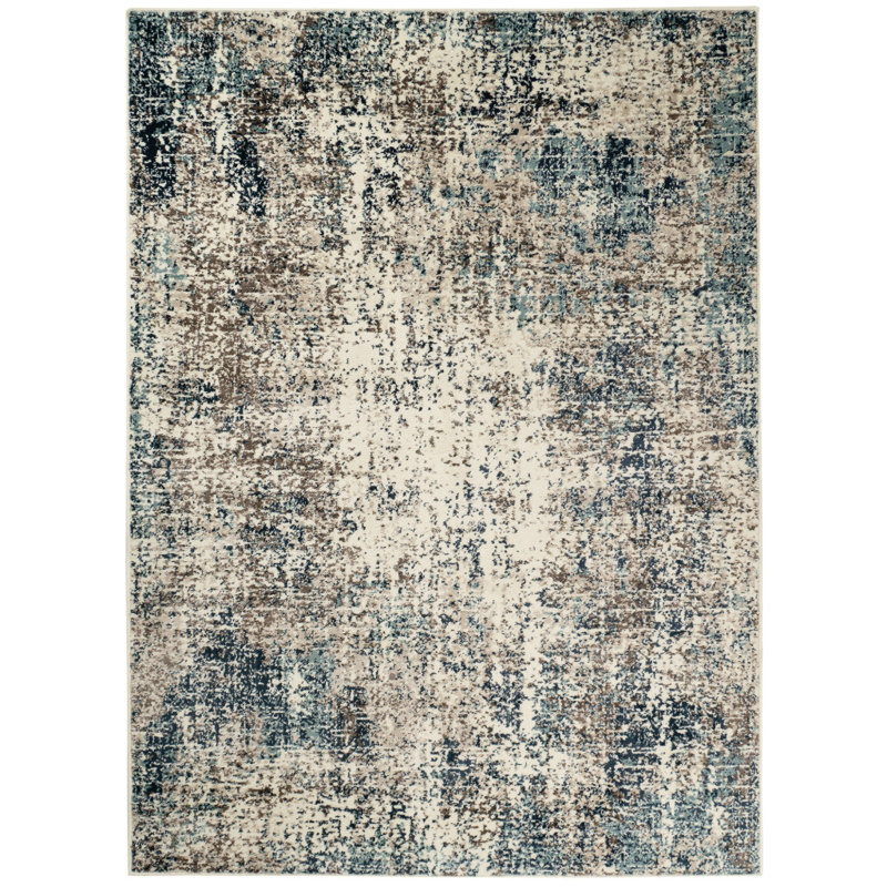 2' X 3' Blue Abstract Power Loom Area Rug