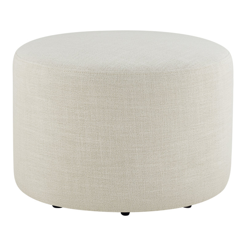 Danva Upholstered Ottoman, Effie Linen Performance Linen
