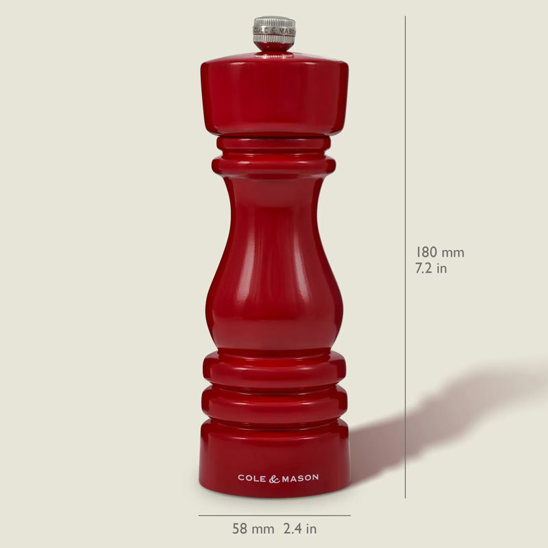 Brand Salt Mill, 18" H x 6" W x 6" D, Red