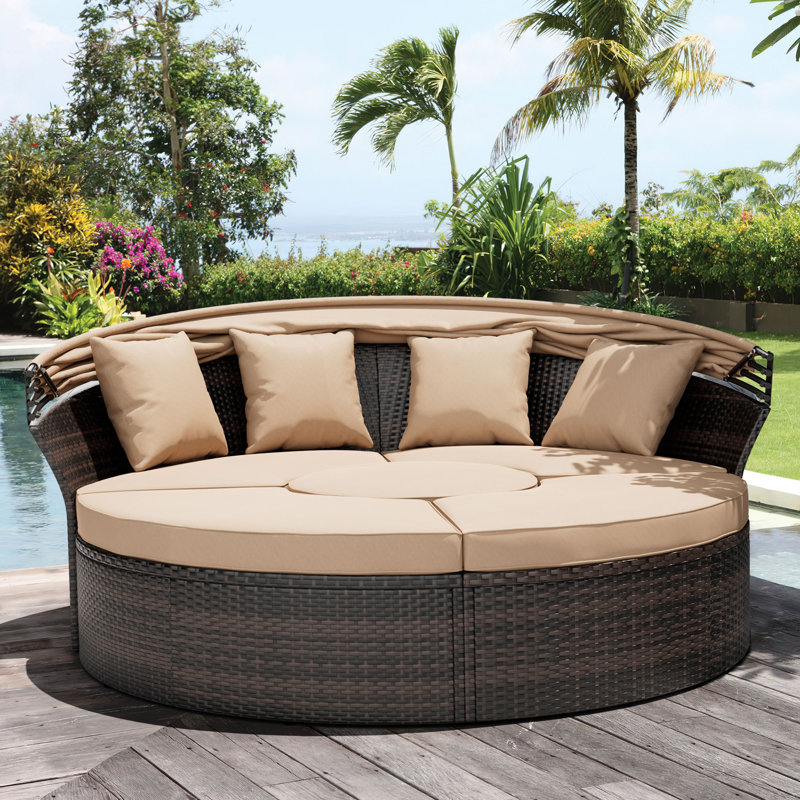 Antwan 71.7'' Wicker Outdoor Patio Daybed with Cushions