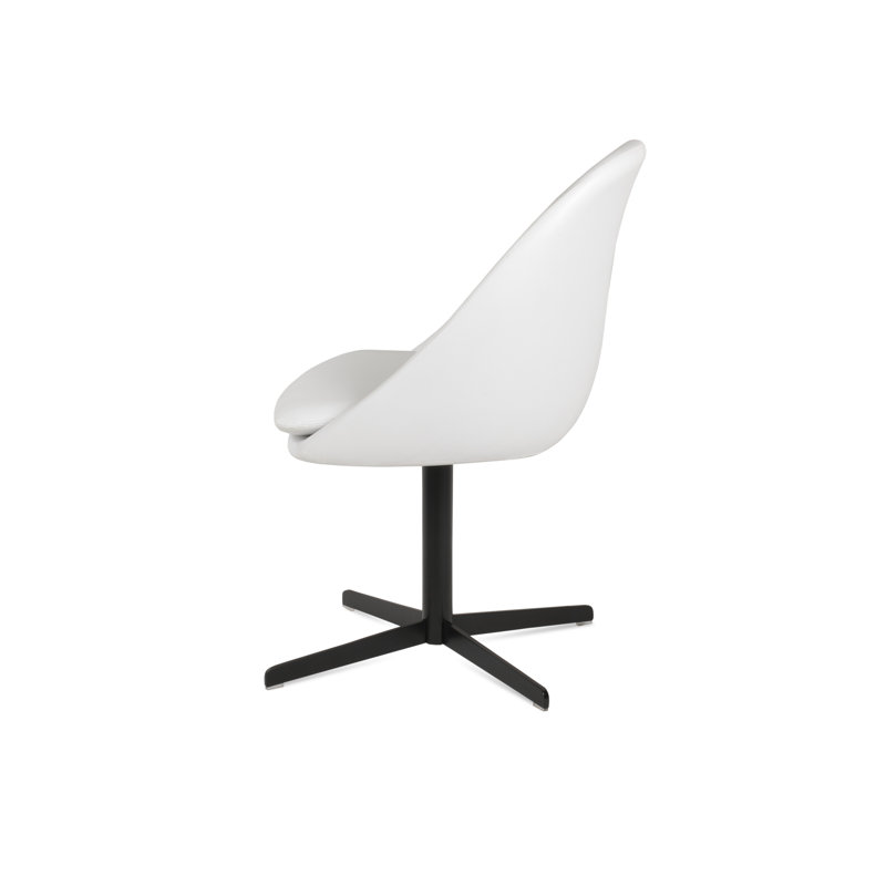 Chaise d'appoint pivotante 4 étoiles Avanos, Noir, Blanc