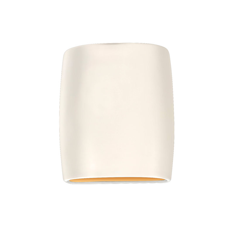Plafonnier encastré d'extérieur à DEL intégré 1 ampoule H 9,5 po Charlottee, Blanc mat / or champagne