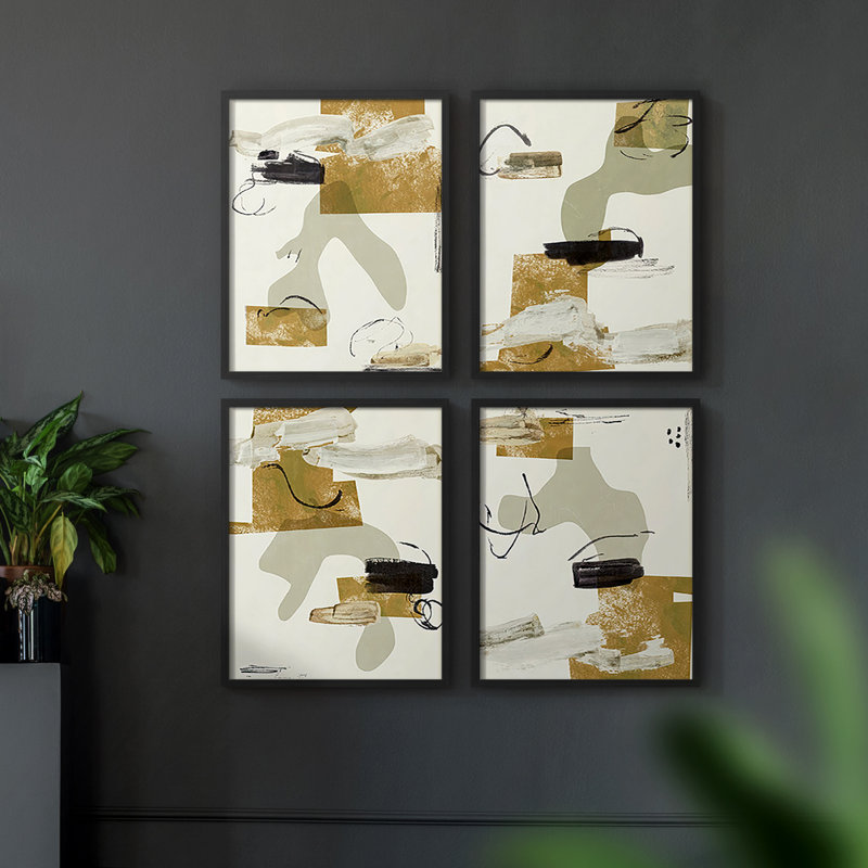 «Over the Line I», reproduction encadrée - ensemble de 4