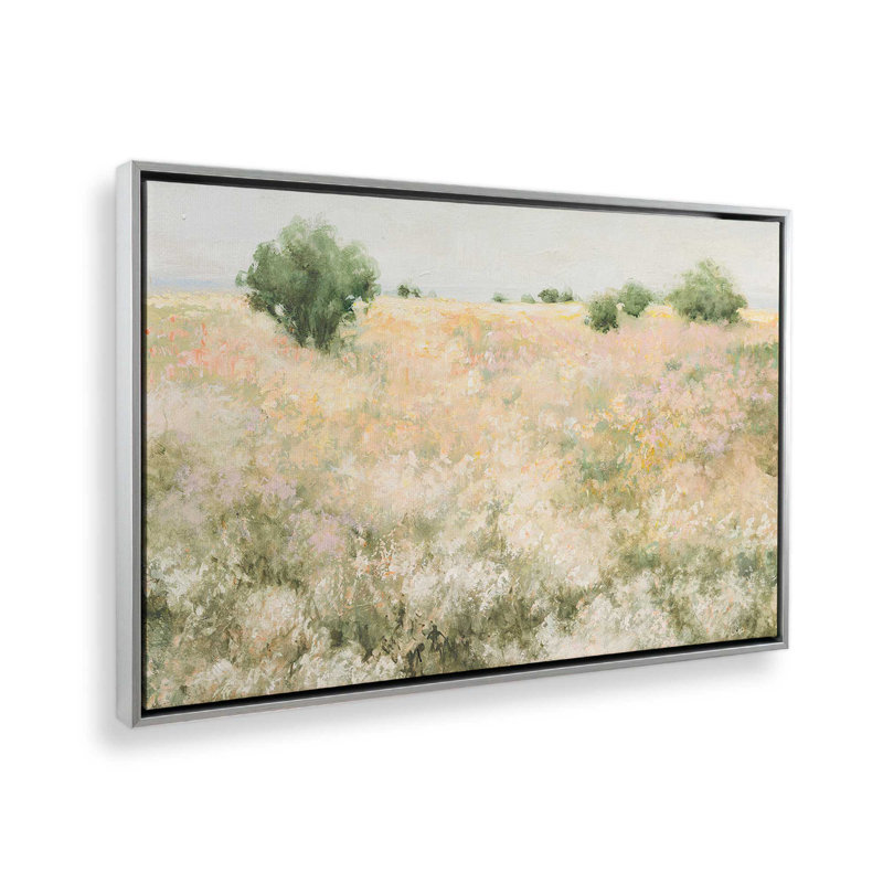 «Freedom Field» par Julia Purinton, reproduction d'art sur toile, H 30 po x l 40 po, Cadre flottant, Argent argent