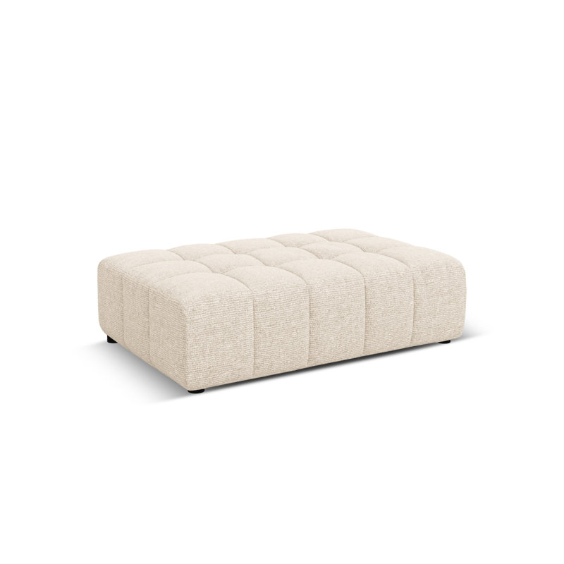 Chicago 102cm Wide Tufted Rectangle Solid Colour Pouffe Ottoman, Light Beige